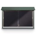 United Visual Products Outdoor Enclosed Combo Board, 72"x36", Bronze Frame/Black & Ultramarine UVCB7236ODBZ-BLACK-ULTMAR